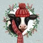 Christmas Cow Art Print