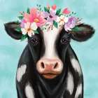 Floral Cow Art Print