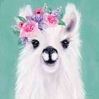 Floral Llama Art Print