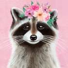 Floral Raccoon Art Print