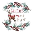 Merry and Bright Reindeer Art Print