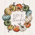 Give Thanks Pumpkin Wreath Art Print