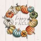 Happy Fall Pumpkin Wreath Art Print