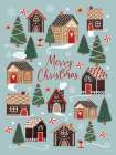 Merry Christmas Gingerbread Village Art Print