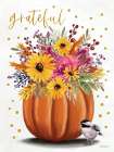 Grateful Floral Pumpkin Art Print