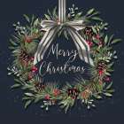 Merry Christmas Wreath Art Print