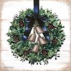 Navy Bow Wreath Art Print
