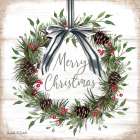 Merry Christmas Wreath Art Print