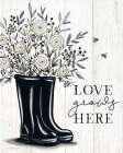 Love Grows Here Rainboots Art Print