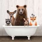 Wilderness Friends Bathtime Art Print