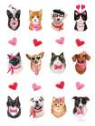 Happy Hearts Dogs and Cats Art Print