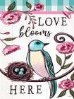 Love Blooms Here Bluebird Art Print