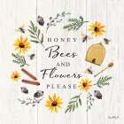 Honey Bees and Flowers Please Art Print