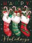 Happy Holidays Stockings Art Print
