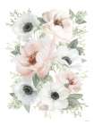 Peony Floral Block Art Print