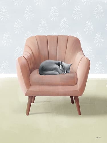 Nap Time Gray Cat Art Print by House Fenway