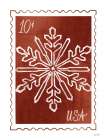 Christmas Stamp Red Snowflake Art Print