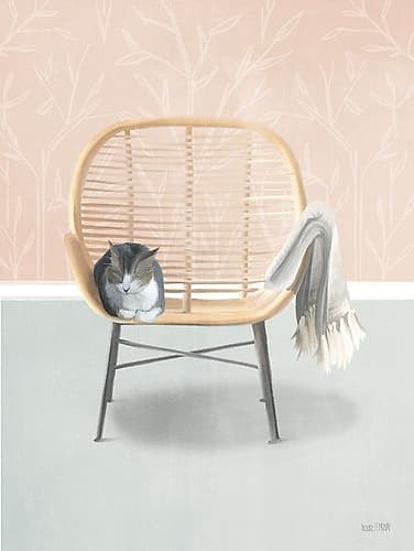 Nap Time Gray and White Cat Art Print by House Fenway