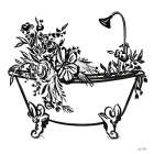 Vintage Floral Tub II Bathroom Art Print