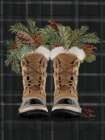Christmas Boots Vintage Print