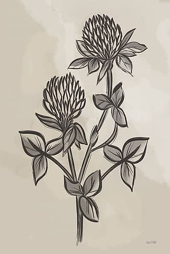 Vintage Clover Sketch II Art Print