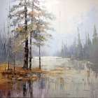 Trees in Water Art Print
