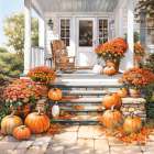Fall Front Porch Art Print