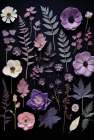 Amethyst Night Pressed Flowers I Art Print