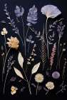 Amethyst Night Pressed Flowers II Art Print