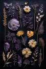 Amethyst Night Pressed Flowers III Art Print