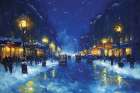 Brisk Holiday Stroll Art Print