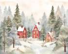 Snowflake Village Art Print