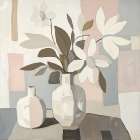 Cubed Floral Vase Art Print