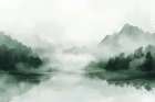Smoky Lakeshore Art Print