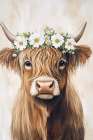Floral Highland Lass Art Print