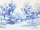 Blue Toile Scene II Art Print
