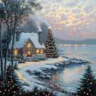 Christmas by the Sea Art Print