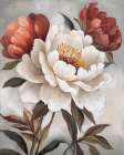 Crimson and Cream Peonies I Art Print