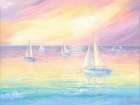 Pastel Sunset Sail Art Print