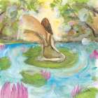 Lilypad Fairy Art Print