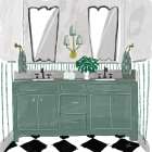 Whimsical Washroom I Art Print