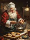 Santa Baking Art Print