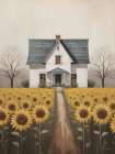 Sunflower Welcome Art Deco Print