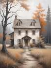 Fall at the Cottage Art Print