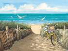 Yellow Beach Taxi Art Print