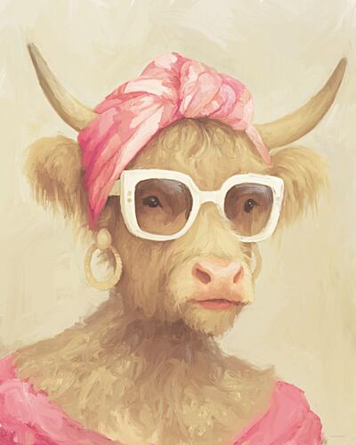 Pink Highland Hepburn Art Print by Kamdon Kreations