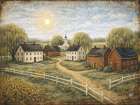 Folk Art Village Art Print