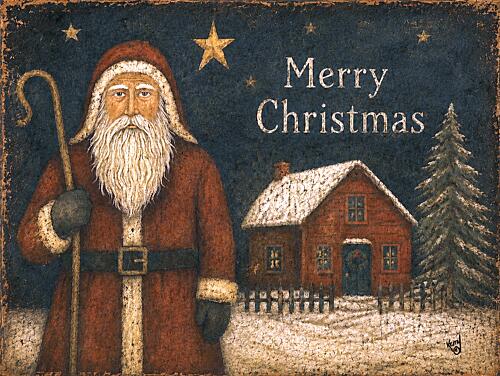 Olde Time Santa Gold Print