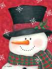 Holly and Red Plaid Snowman Art Print