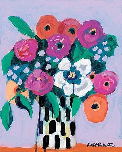 Bouquet on Lilac Art Print